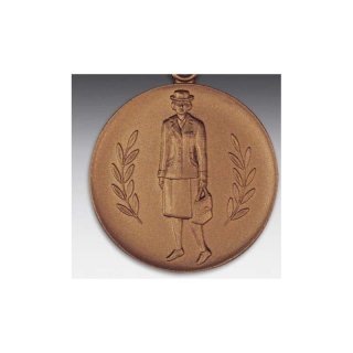 Emblem D=50mm Lady Soldier, bronzefarben in Kunststoff fr Pokale und Medaillen
