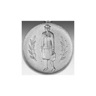 Emblem D=50mm Lady Soldier, silberfarben in Kunststoff fr Pokale und Medaillen