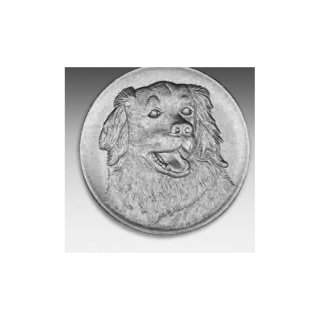 Emblem D=50mm Leonberger, silberfarben in Kunststoff fr Pokale und Medaillen
