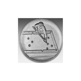 Emblem D=50mm Loch Billard, silberfarben in Kunststoff fr Pokale und Medaillen