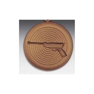 Emblem D=50mm Luftpistole, bronzefarben in Kunststoff fr Pokale und Medaillen