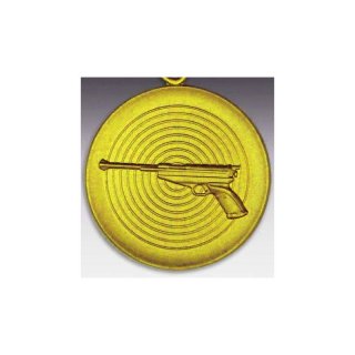 Emblem D=50mm Luftpistole, goldfarben in Kunststoff fr Pokale und Medaillen
