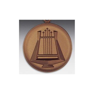 Emblem D=50mm Lyra, bronzefarben in Kunststoff fr Pokale und Medaillen