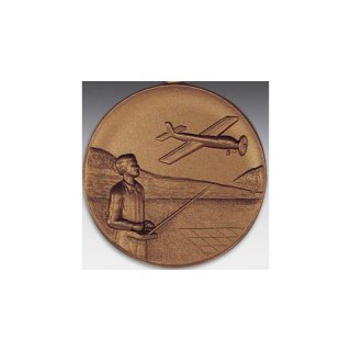 Emblem D=50mm Modellflug, bronzefarben in Kunststoff fr Pokale und Medaillen