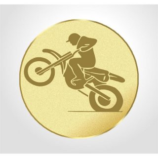 Emblem D=25mm Moto-Cross, goldfarbig