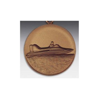 Emblem D=50mm Motorboot, bronzefarben in Kunststoff fr Pokale und Medaillen