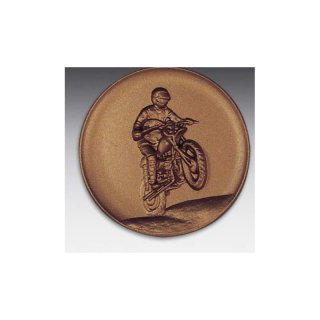 Emblem D=50mm Motorrad Gelnde, bronzefarben in Kunststoff fr Pokale und Medaillen