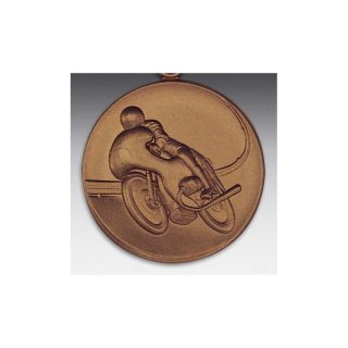 Emblem D=50mm Motorrad Strasse,   bronzefarben, siber- oder goldfarben