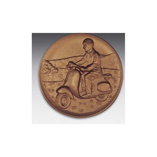 Emblem D=50mm Motorroller, bronzefarben in Kunststoff fr Pokale und Medaillen