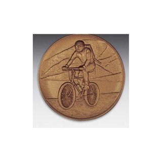 Emblem D=50mm Mountainbike, bronzefarben in Kunststoff fr Pokale und Medaillen