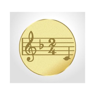 Emblem D=25mm Notenschlssel, goldfarbig