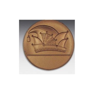 Emblem D=50mm Narrenkappe, bronzefarben, siber- oder goldfarben