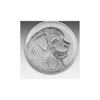 Emblem D=50mm Neufundlnder, silberfarben in Kunststoff fr Pokale und Medaillen