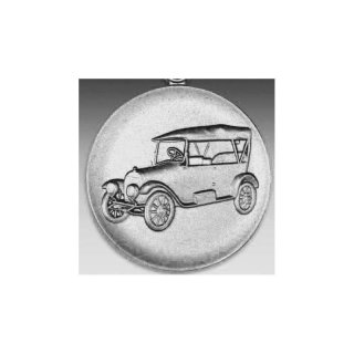 Emblem D=50mm Oldtimer, silberfarben in Kunststoff fr Pokale und Medaillen