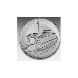 Emblem D=50mm Panzer M107, silberfarben in Kunststoff fr Pokale und Medaillen