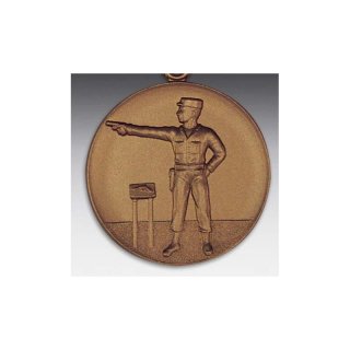 Emblem D=50mm Pistole Milit., bronzefarben in Kunststoff fr Pokale und Medaillen