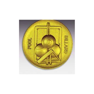 Emblem D=50mm Poolbillard, goldfarben in Kunststoff fr Pokale und Medaillen