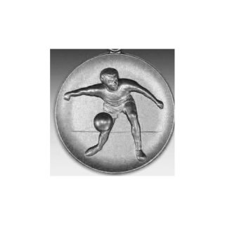 Emblem D=50mm Prellball, silberfarben in Kunststoff fr Pokale und Medaillen