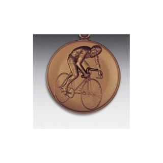 Emblem D=50mm Radrennfahrer, bronzefarben in Kunststoff fr Pokale und Medaillen