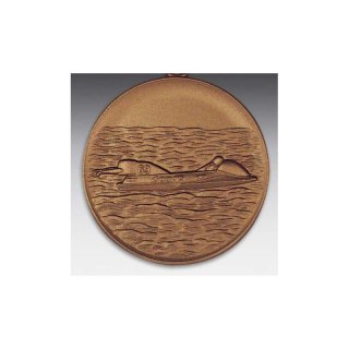 Emblem D=50mm Rennboot, bronzefarben in Kunststoff fr Pokale und Medaillen