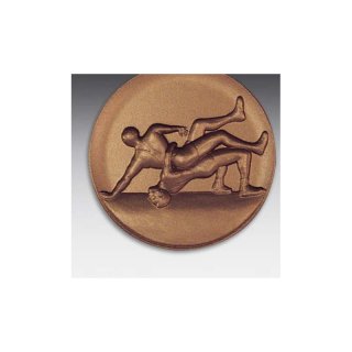 Emblem D=50mm Ringer, bronzefarben in Kunststoff fr Pokale und Medaillen