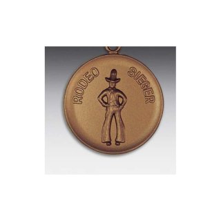 Emblem D=50mm Rodeo Western, bronzefarben in Kunststoff fr Pokale und Medaillen