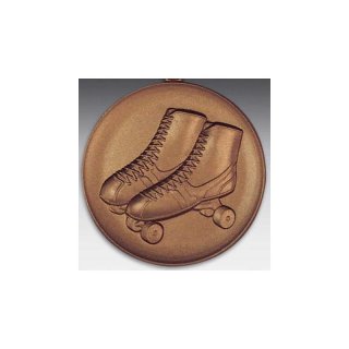 Emblem D=50mm Rollschuhe, bronzefarben in Kunststoff fr Pokale und Medaillen