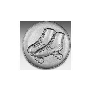 Emblem D=50mm Rollschuhe, silberfarben in Kunststoff fr Pokale und Medaillen