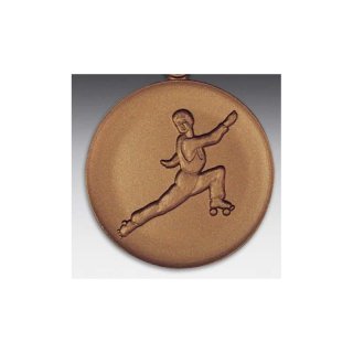 Emblem D=50mm Rollschuhlufer, bronzefarben in Kunststoff fr Pokale und Medaillen