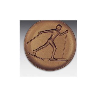 Emblem D=50mm Rollskilauf, bronzefarben in Kunststoff fr Pokale und Medaillen