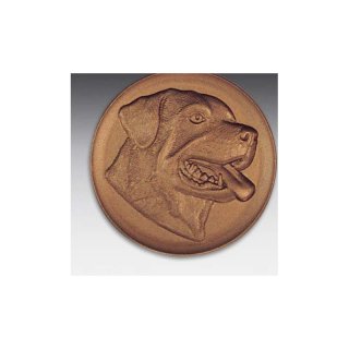 Emblem D=50mm Rottweilerkopf neu,   bronzefarben, siber- oder goldfarben