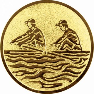 Emblem D=50mm Rudern,zweier goldfarbig