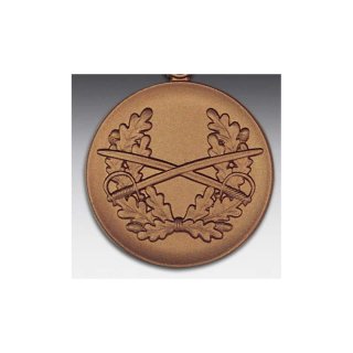 Emblem D=50mm Sbel gekreuzt, bronzefarben in Kunststoff fr Pokale und Medaillen