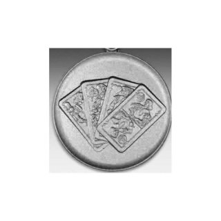 Emblem D=50mm Schafkopf, silberfarben in Kunststoff fr Pokale und Medaillen