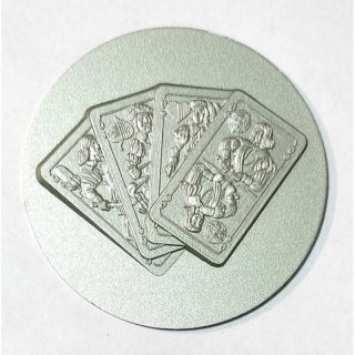 Emblem D=50mm Schalfkopf silberfarben in Kunststoff fr Pokale und Medaillen