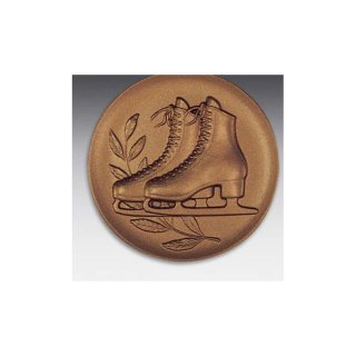 Emblem D=50mm Schlittschuhe, bronzefarben in Kunststoff fr Pokale und Medaillen