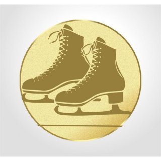 Emblem D=50mm Schlittschuhe, goldfarbig