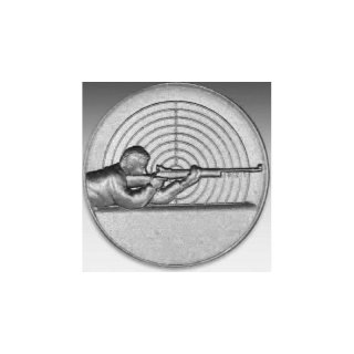 Emblem D=50mm Schtze liegend, silberfarben in Kunststoff fr Pokale und Medaillen