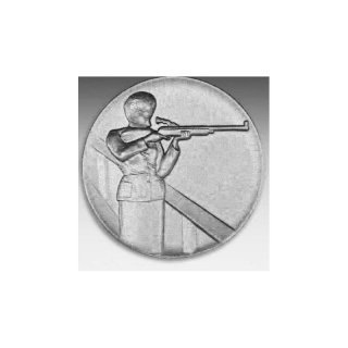 Emblem D=50mm Schtzin, silberfarben in Kunststoff fr Pokale und Medaillen