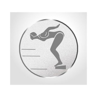 Emblem D=25mm Schwimmen (D),Startblock silberfarbig