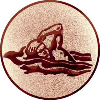 Emblem D=50mm Schwimmen Kraulen bronzefarben