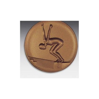 Emblem D=50mm Schwimmerin,  bronzefarben, siber- oder goldfarben