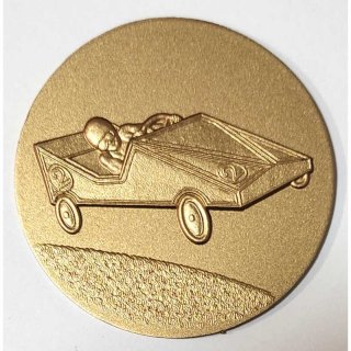 Emblem D=50mm Seifenkiste, bronzefarben in Kunststoff fr Pokale und Medaillen