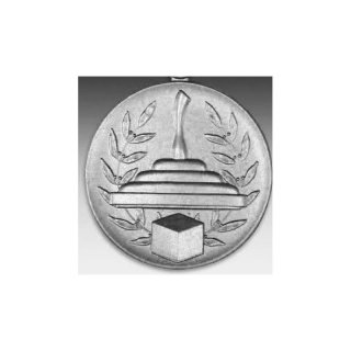 Emblem D=50mm Siegerin, silberfarben in Kunststoff fr Pokale und Medaillen