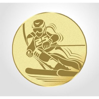 Emblem D=50mm Ski Alpin, goldfarbig