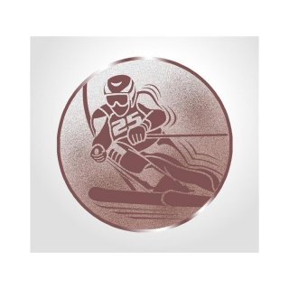 Emblem D=50mm Ski Alpin, bronzefarbig