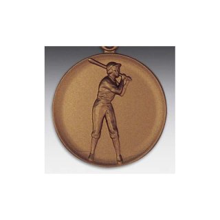 Emblem D=50mm Softball - Frau, bronzefarben in Kunststoff fr Pokale und Medaillen