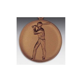 Emblem D=50mm Softball - Mann,  bronzefarben, siber- oder goldfarben