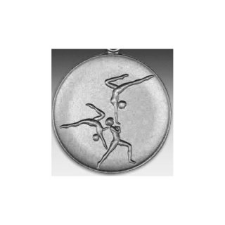 Emblem D=50mm Sportakrobatik, silberfarben in Kunststoff fr Pokale und Medaillen