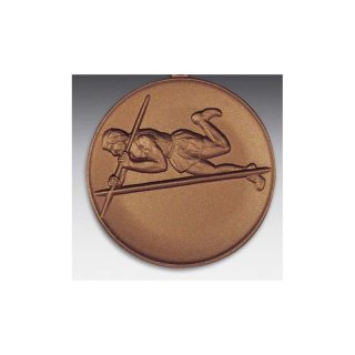 Emblem D=50mm Stabhochsprung, bronzefarben in Kunststoff fr Pokale und Medaillen